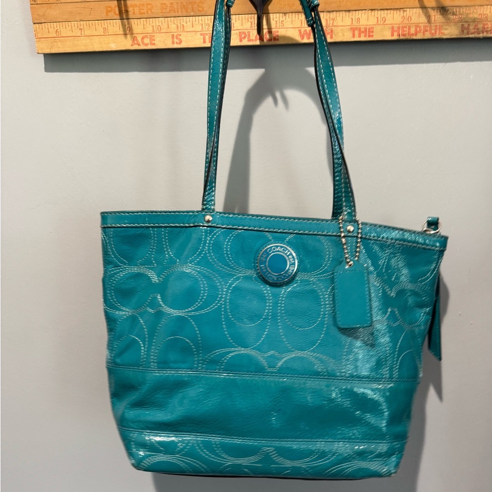 Coach Turquoise Signature Tote